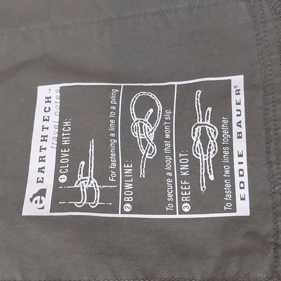 Eddie Bauer, size L, army green fishing/trail button down - Picture 9 of 11